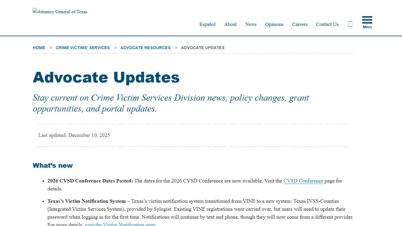 Advocate Updates | Office of the Attorney General